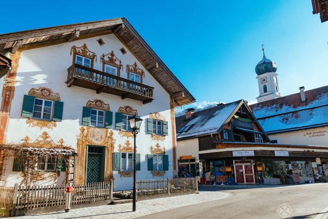 Traditional air paintings on the historic houses in Oberammegau, Bavaria