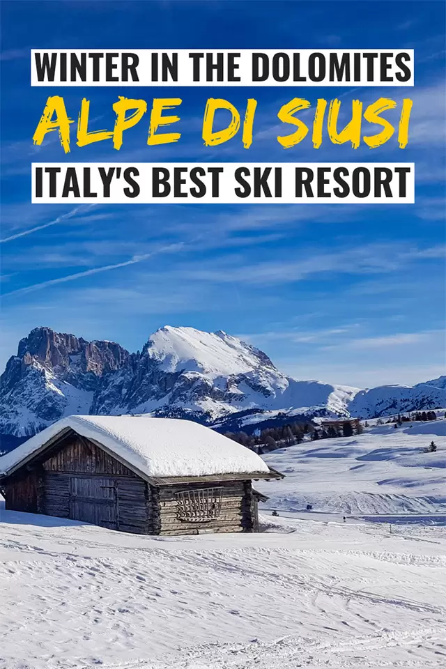 Dolomites in Winter - Alpe di Siusi is Italy's best ski resort. It combines majestic UNECO World Heritage landscape with fantastic ski slopes and excellent food.