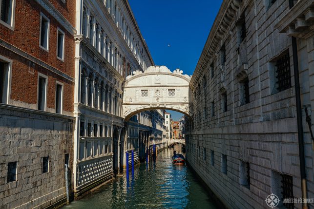 The famous Bridge of Sighs connecting the Doge's Palace with the adjacent Prison