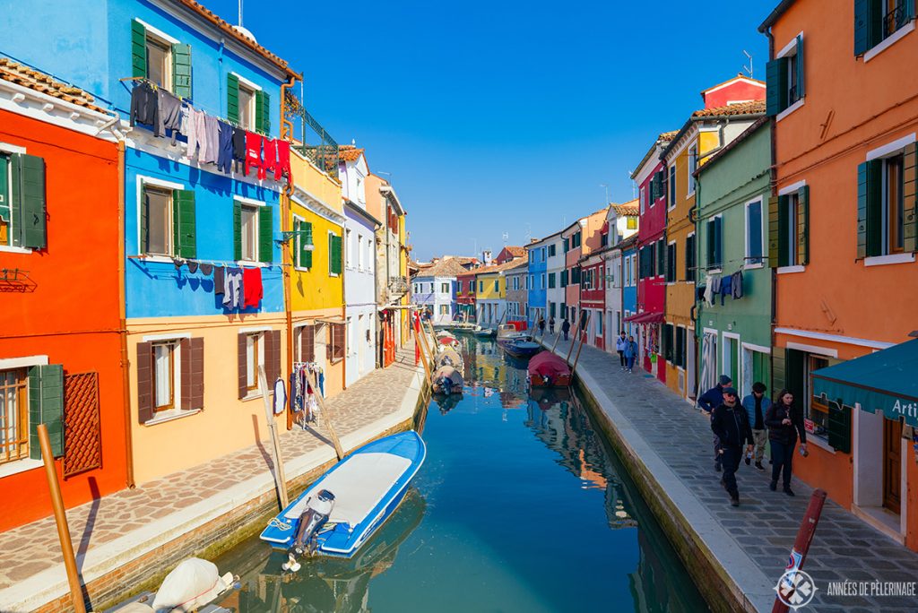 Incredibly colorful houses on the island of Burano near Venice