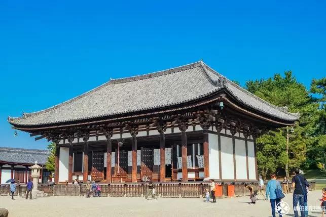 The golden hall of kofukuji temple in nara japan