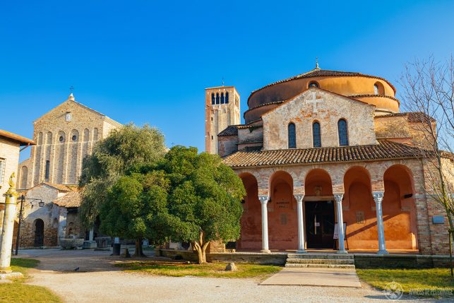 The Torcello Cathedral near Venice on a bridge day in February