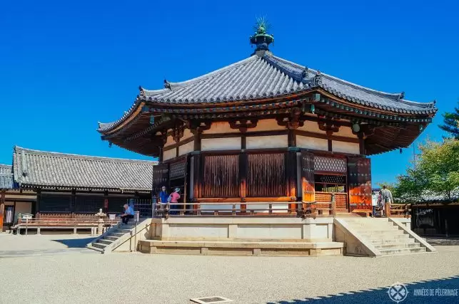 The yumendono hall of dreams at horyuji temple in nara