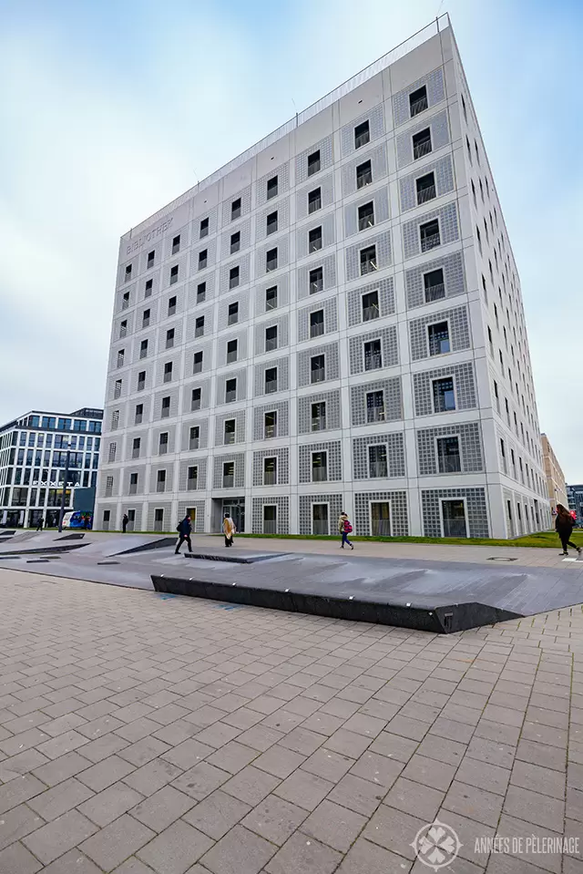 The cubic building of the Stadtbibiliothek (city library) of Stuttgart