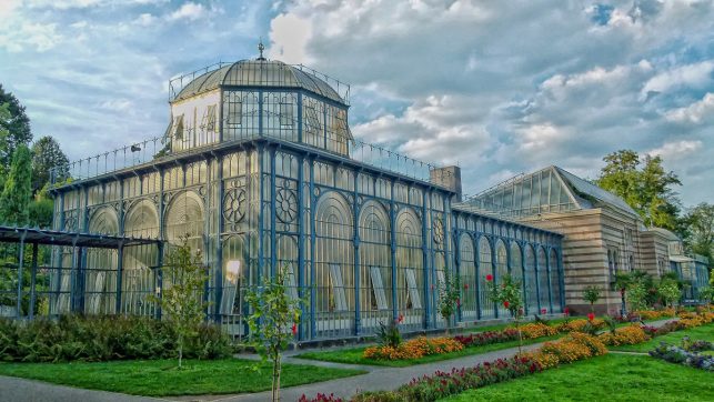 An ancient greenhouse in the Wilhelma zoo in Stuttgart, Germany