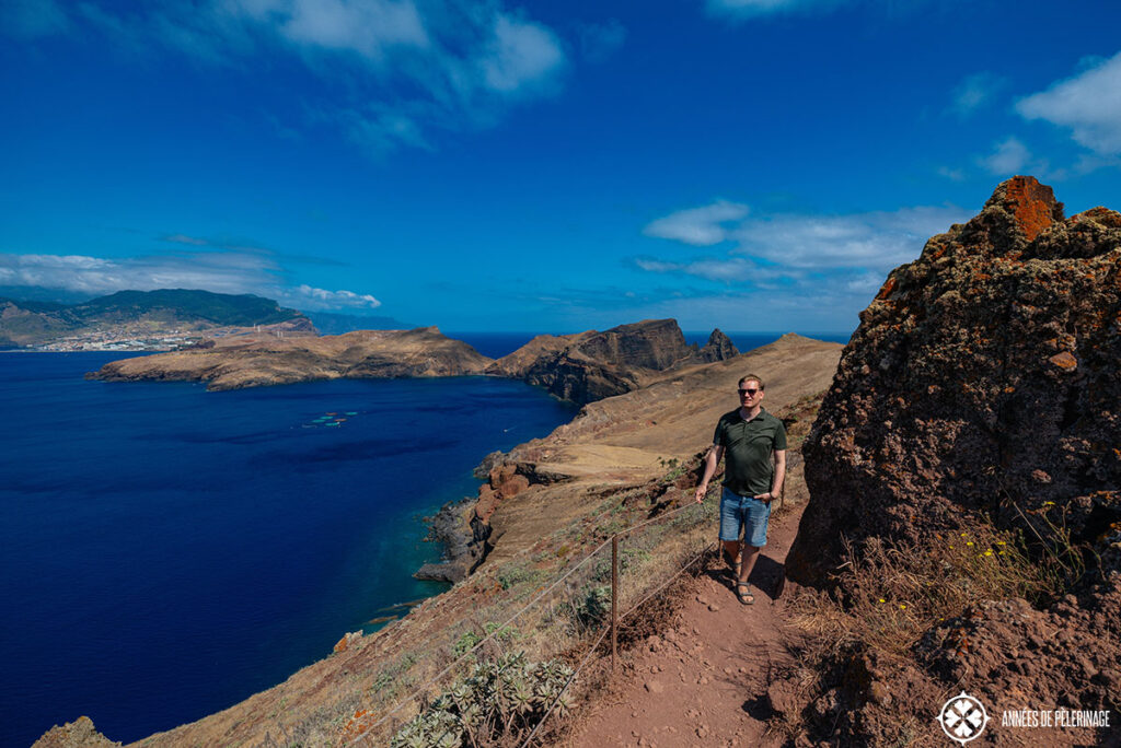 Me hiking along the Ponta de São Lourenço in Madeira