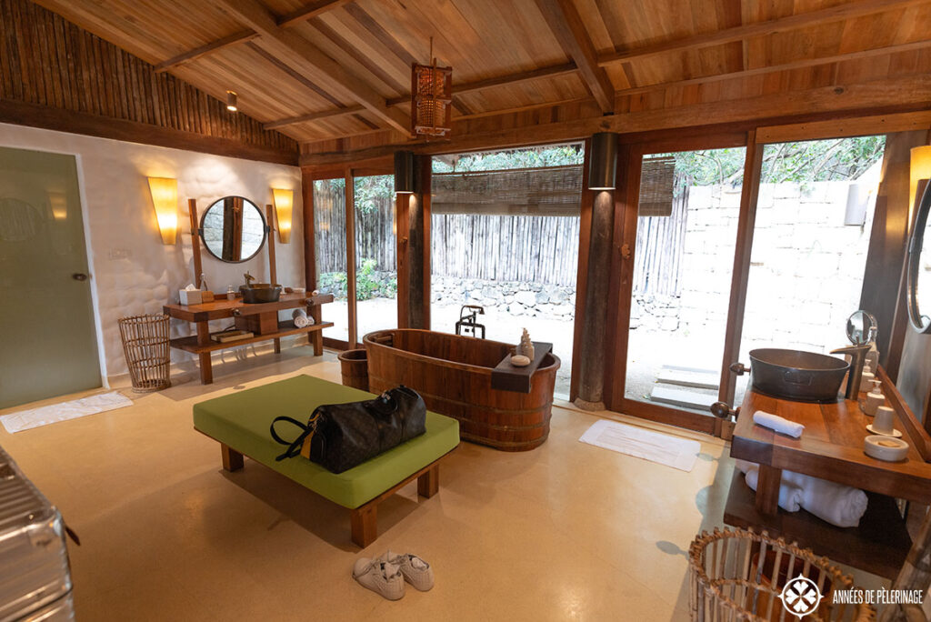 the bathroom with the outdoor shower