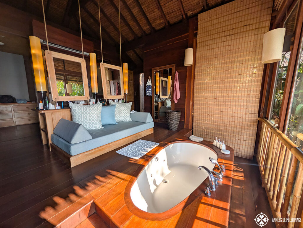 beautiful bathtub in a beach villa at six senses koh yao noi
