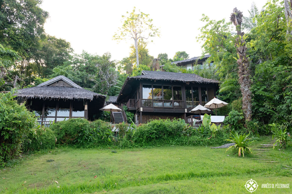the garden of a beach villa at six senses koh yao noi