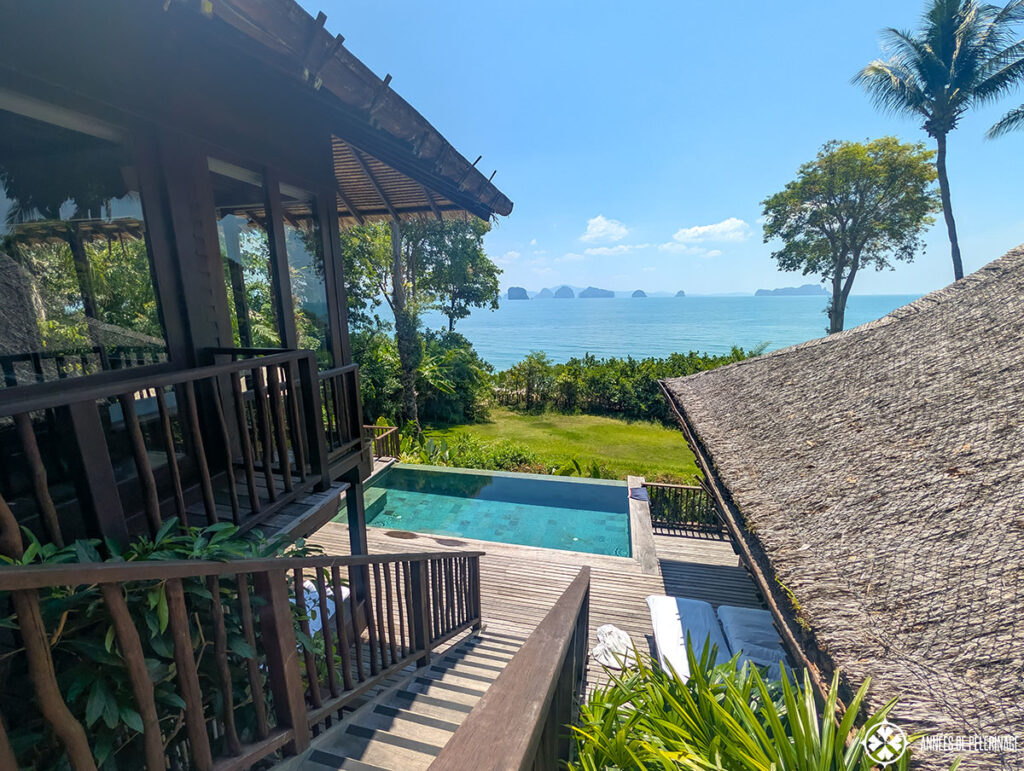 view from the beach villa at six senses koh yao noi