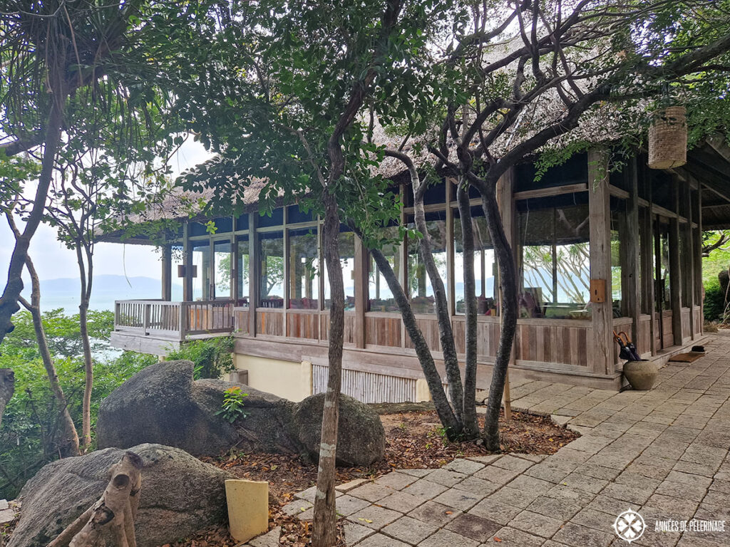 the hilltop restaurant at the Six Senses Ninh Van Bay