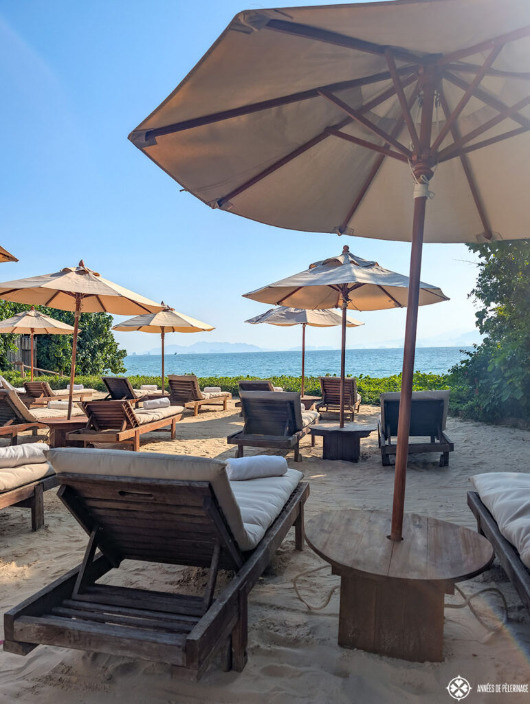 the small main beach at six senses koh yao noi