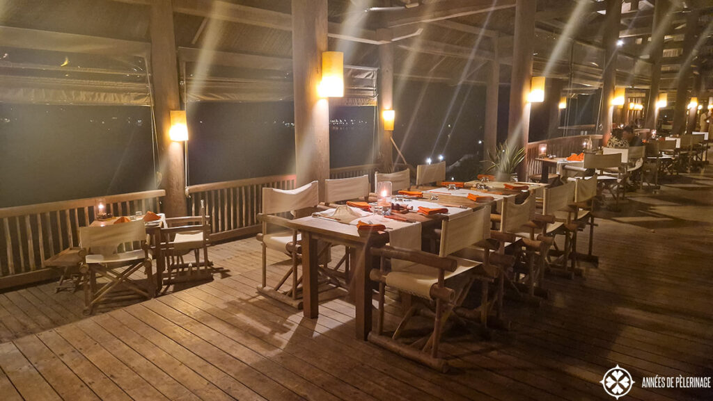 the main restaurant at night