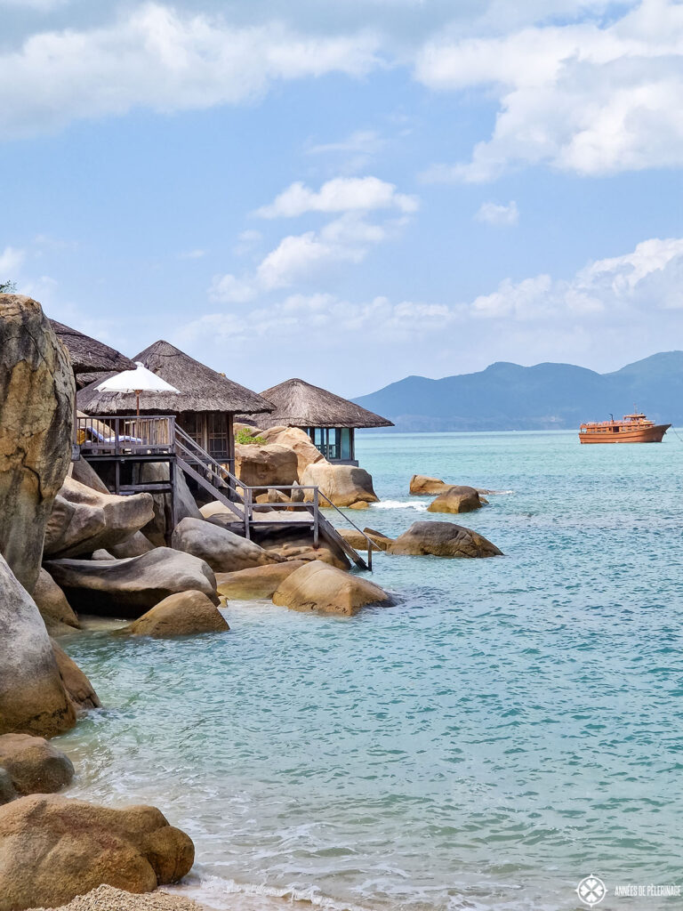 The famous rock villas at the Six Senses Ninh Van Bay