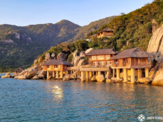 The presidential villa at the Six Senses Ninh Van Bay during sunset