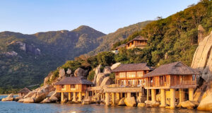 The presidential villa at the Six Senses Ninh Van Bay during sunset