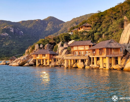 The presidential villa at the Six Senses Ninh Van Bay during sunset