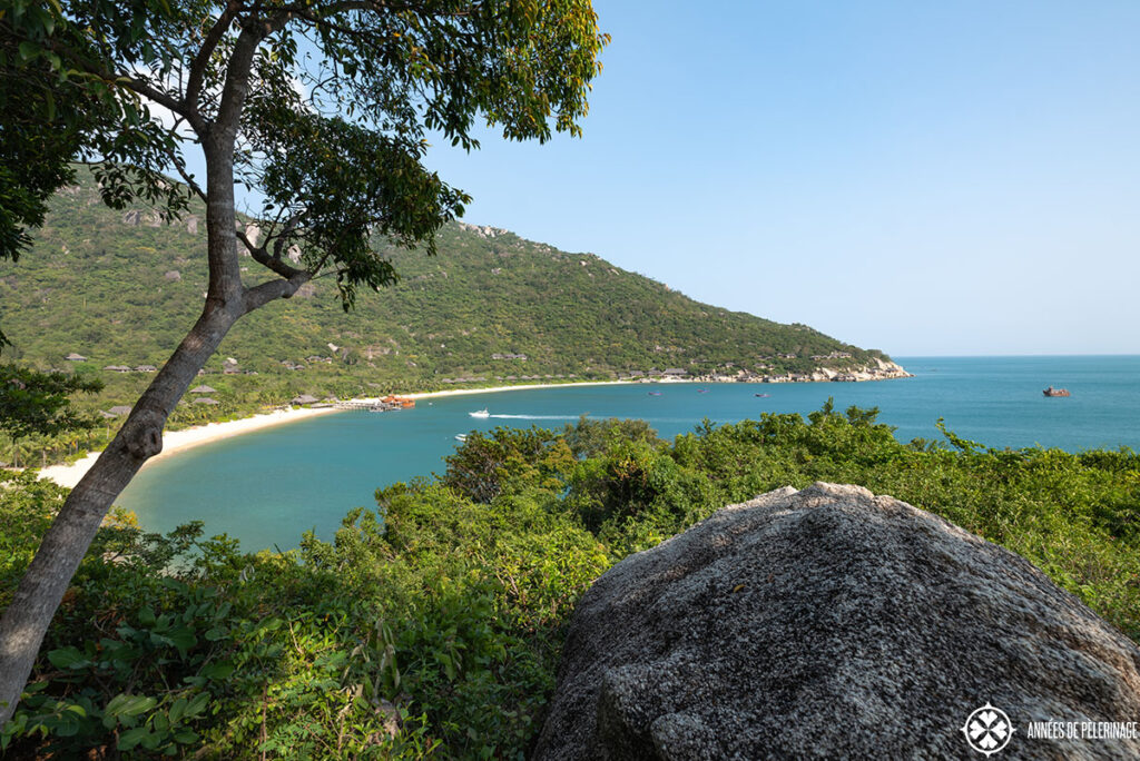 bird's eye view of the Six Senses Ninh Van Bay