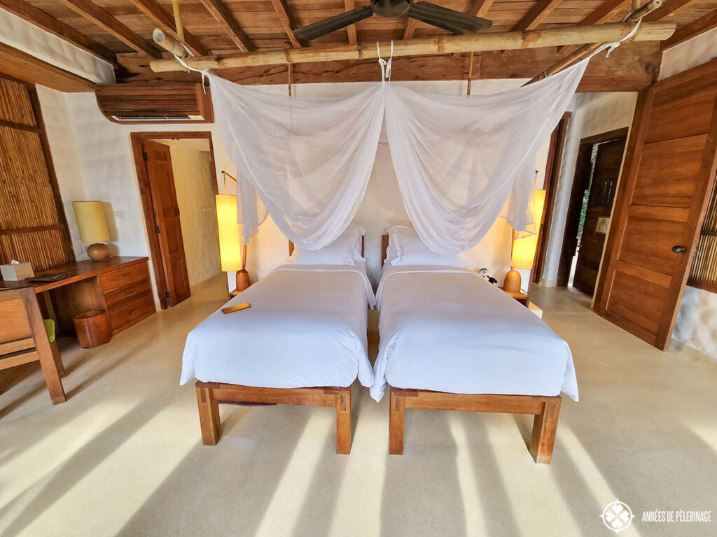 our bedroom at the at the Six Senses Ninh Van Bay