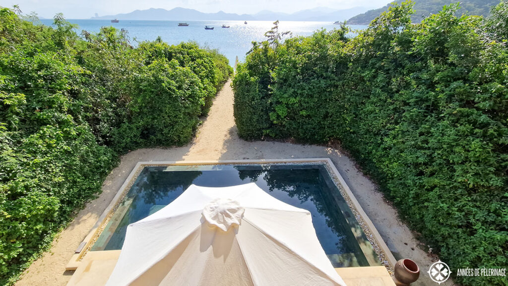 View from the balcony on the second floor of our beach villa