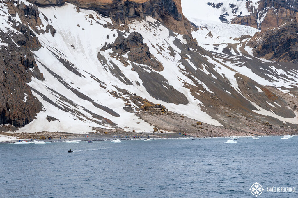the brown bluff landing site on the antartic mainland