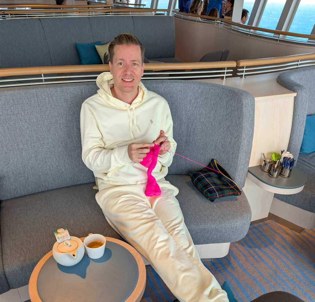 me wearing a training suit on our cruise ship