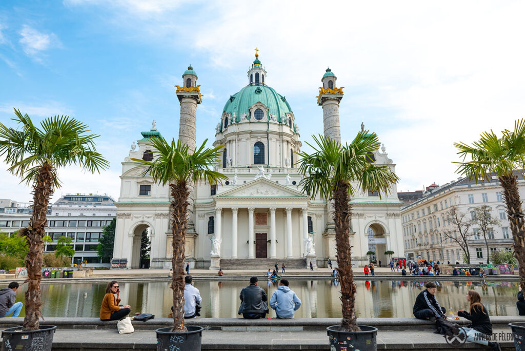 karlskirche church in vienna in late spring