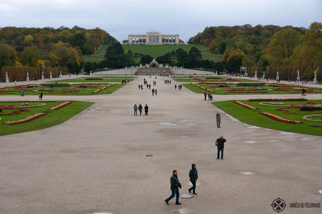 The Gloriette at Schönbrunn palace on a gray october day